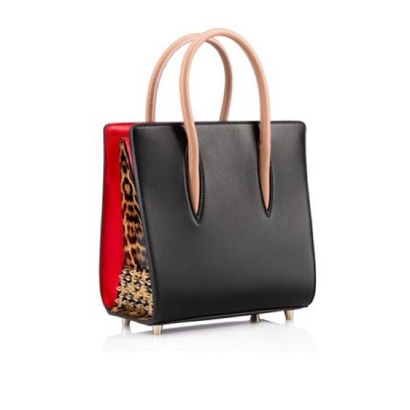 NWT Rare Paloma Bag, Medium Black Leopard Spiked Calfskin, Christian Louboutin - Picture 9 of 16